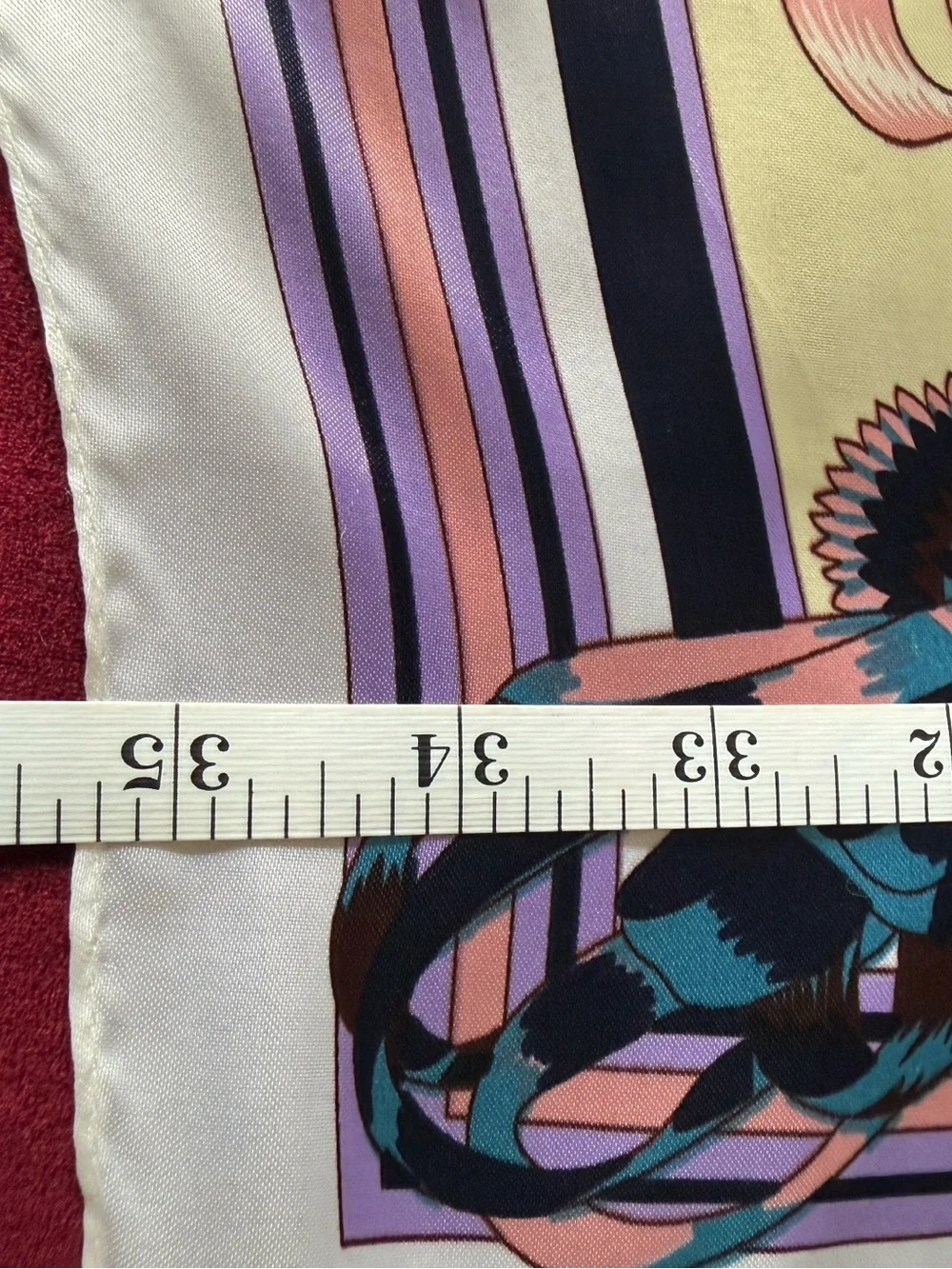 Silky Horse Print Scarf in Pink, Lavender, Cream Sz XL